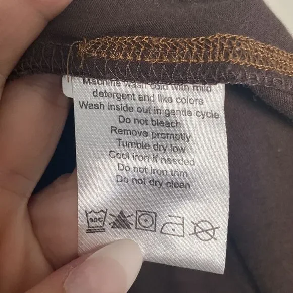 NORTH END SPORT Long Sleeve Organic Cotton Athletic Top - Brown XL - Picture 4 of 5